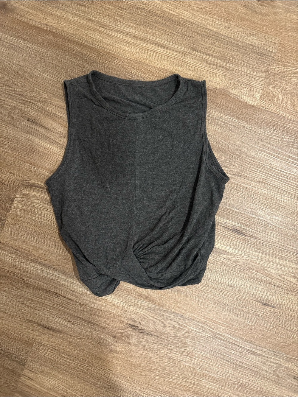 Alo Yoga Gray Twist Front Cropped Tank Top XS S